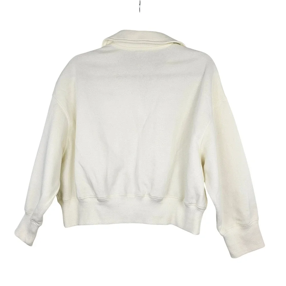 Nike Women's Phoenix Fleece Polo Sweatshirt Sail White Cropped Oversized Medium‎